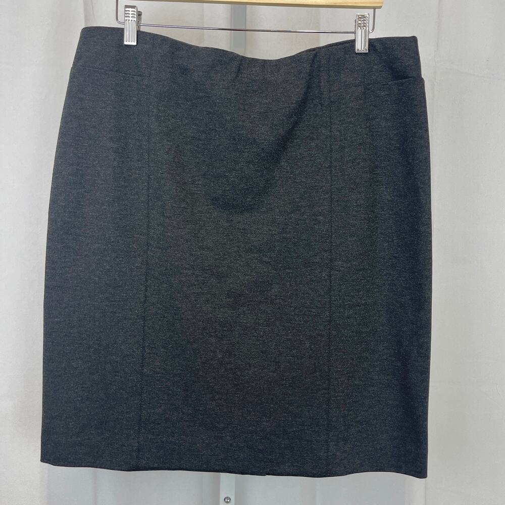 NWOT J. JILL Ponte Pencil Skirt Pull On Elastic Waist Above Knee Gray L Tall LT